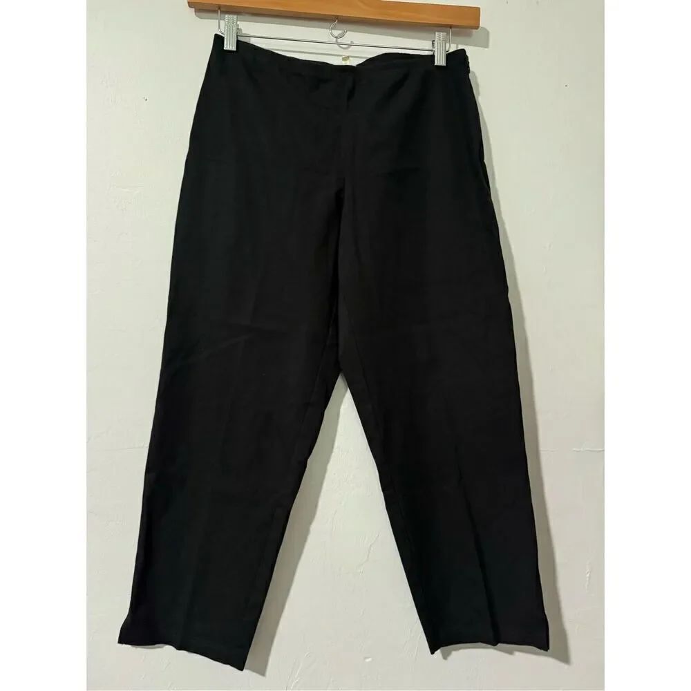 Eileen Fisher trousers organic cotton blend black pants M